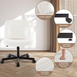Extra široká otočná židle pro domácí kancelář se zkříženými nohami