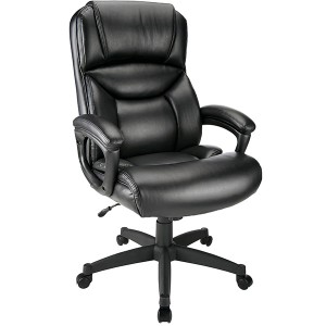 Bonded Leather High-Back Chair svart
