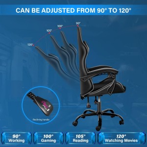 Евтини приспособливи ротирачки стол за задачи за игри за компјутерска соба пепел