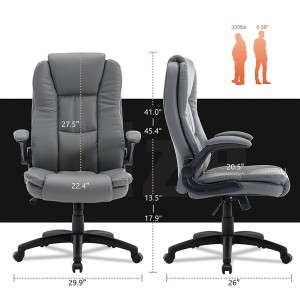 Ergonomic Home Office Desk Chair na may Flip-up Arms ash
