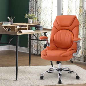 Executive Office Chairs with Round Lumbar Support Orange