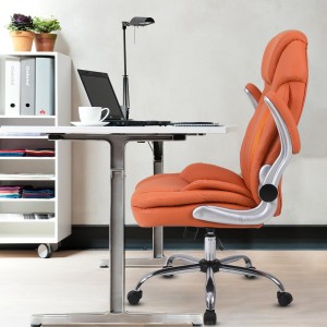 Канцеларијске столице са округлом лумбалном потпором наранџасте боје