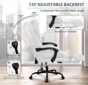 Cadira reclinable de pell amb respatller alt Cadira d'escriptori d'oficina a casa