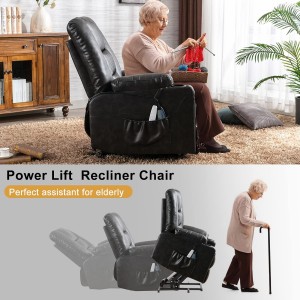 Power Lift Recliner Chair Comfy Sleeper Chair Sofa ສໍາລັບຜູ້ສູງອາຍຸ