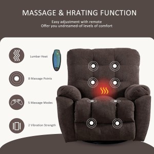 Massage Oversize Recliner Chair Swivel Rocker palm