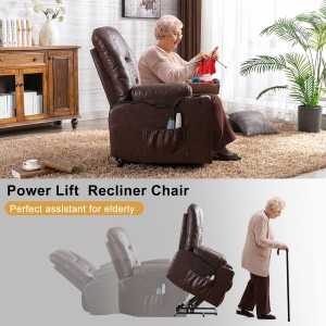 Poltrona reclinabile Power Lift Comoda poltrona letto divano-marrone