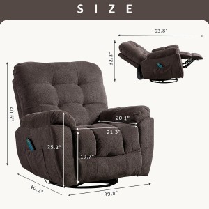 Cadira reclinable de gran mida de massatge amb palmell giratori