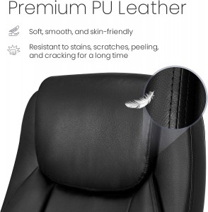 Cathraiche Oifis ergonomic PU Leather Executive dubh