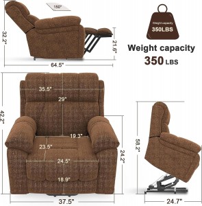 Негабаритные подъемные кресла-реклайнеры для пожилых людей с массажем и тепловой ладонью