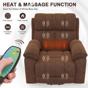 Извънгабаритни повдигащи се столове с облегалка за възрастни хора с масаж и загряваща длан