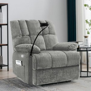Power Overstuffed Recliner Chair with Phone Holder-5