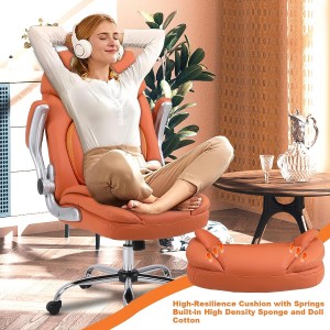 Cadires d'oficina executives amb suport lumbar rodó taronja