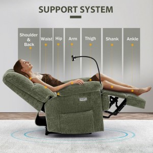 Cadeira reclinable eléctrica con soporte para teléfono-3