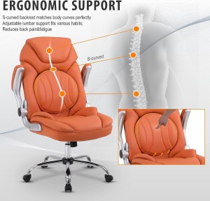 Executive Office Chairs nga adunay Round Lumbar Support Orange