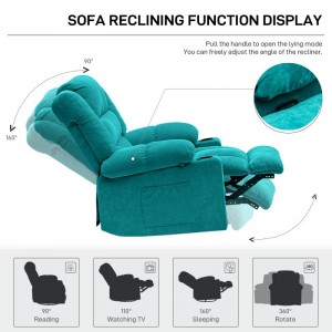 Roker Girevole Reclining Living Room Sofa Chair-4