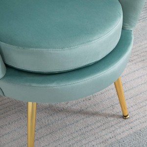 Lotoso formos Velvet Fabric Accent Chair Svetainės fotelis su pagalvėlėmis