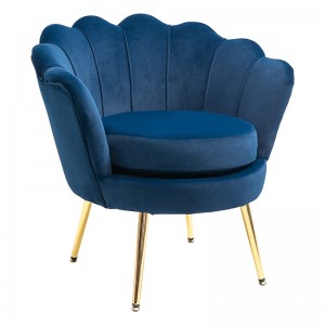 Lotoso formos Velvet Fabric Accent Chair Svetainės fotelis su pagalvėlėmis