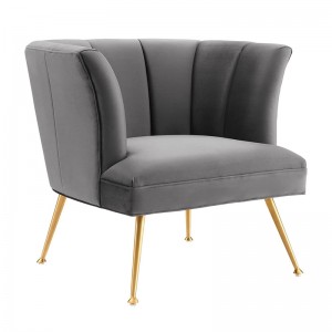 Moderna čupava baršunasto siva fotelja Namještaj za dnevni boravak Akcentne stolice