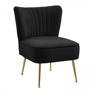 Contemporary Velvet Upholstery Armless Accent Chair