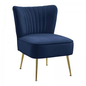 Contemporary Velvet Upholstery Armless Accent Chair
