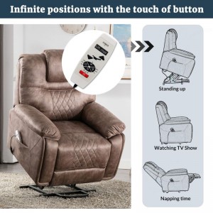 Cy Recliner Sofa Chair Recliner Sofa e nang le Massage Function Living Room