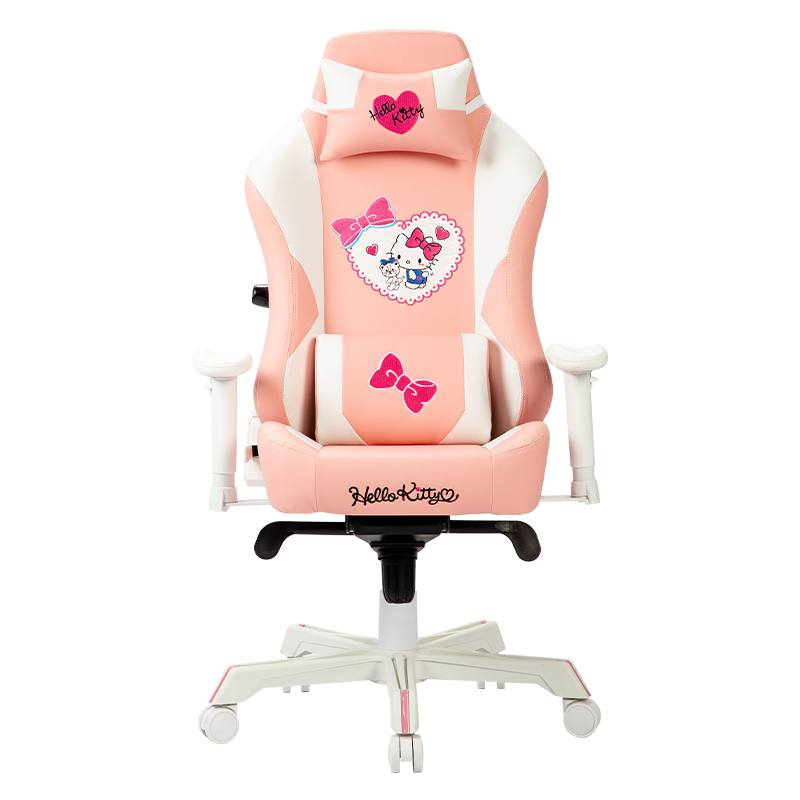 Cadira reclinable giratòria de jocs rosa