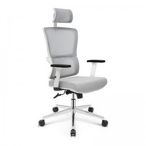 Ергономічне чорно-біле офісне крісло для комп’ютерного столу, що обертається