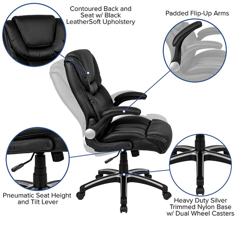 ODM High Quality Cow Print Gaming Chair Exporters – 
 Madrille Genuine Leather Executive Chair –  Wanyida