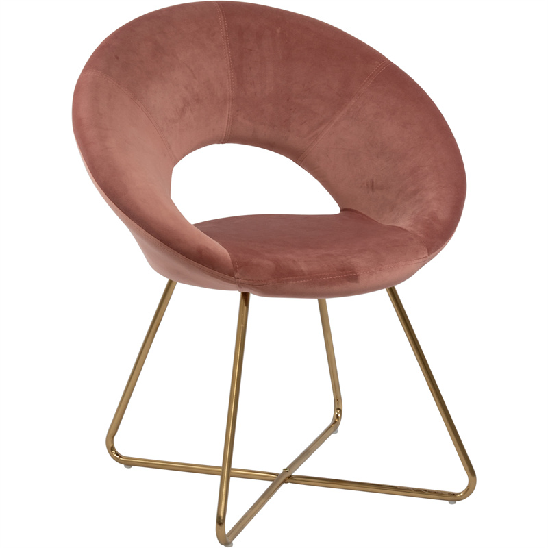 Modern Pink Velvet Accent Chair