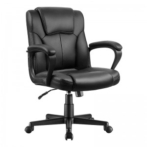 Executive Office Stoel Mid Back Swivel Computer Task Ergonomic Leather-Padded Desk Seats