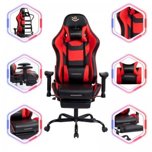 Estilo ng Karera Adjustable PU Leather Swivel Gaming Chair