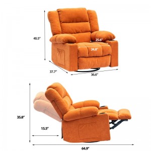 Swivel Roker Reclining Sebule Sofa Chair-2