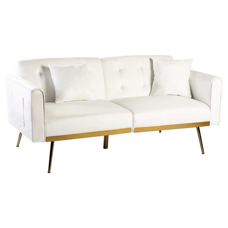 Velvet Convertible Futon Sofa Bed (3)