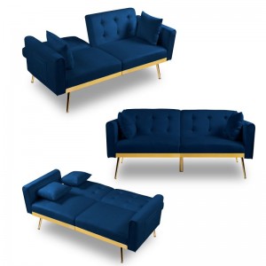 Velvet Convertible Futon Sofa Bed-3