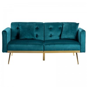 Velvet Convertible Futon Sofa Bed-4