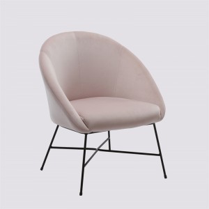 Velvet Pink Color Accent Chair For Living Room