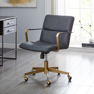 Cooper Mid Century Leather Swivel Office Chair