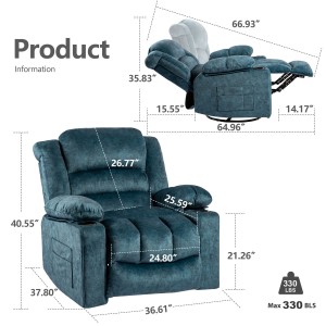 Sofá reclinable 579-azul