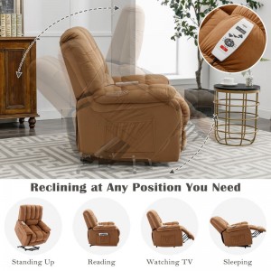 Faktori Huayang Customized Fonksyon recliner modèn Faux Leather Lachin chèz sofa seksyon
