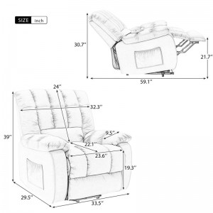 Manufacture Huayang Customized Function Recliner Modern Faux Leather China Chair Sectional Sofa