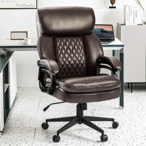 Magas háttámlájú vezetői irodai szék, barna