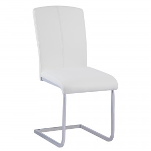 White Dining Chair Upholstered Side Kitchen and Dining Room Chair