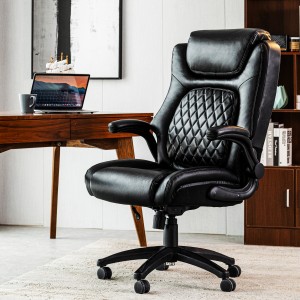 Cadeira de oficina executiva de coiro con respaldo alto