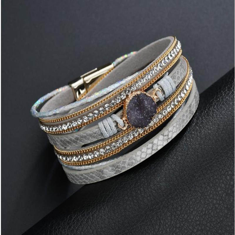 factory low price Statement Bangles -
 leather bralcelet – Weizhong