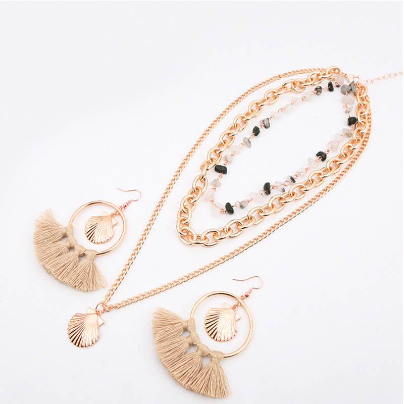 Big discounting Chain Necklace -
 tassel set necklace – Weizhong