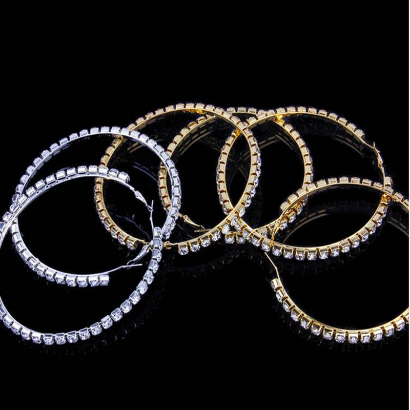 Factory directly Glitter Jelly Bangles -
 hoop crystal earrings – Weizhong
