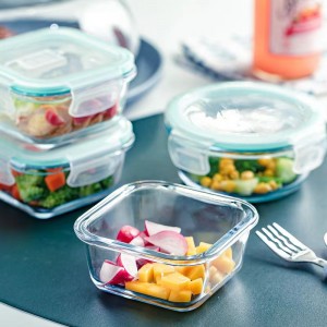 Best selling square airtight food storage containers spices organiser custom glass container