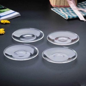 China Factory Decorazione di matrimoniu Clear Glass Charger Plate Round Under Dishes