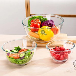 Circular Extra large transparent glass bowl washing cup container practical kitchen tools