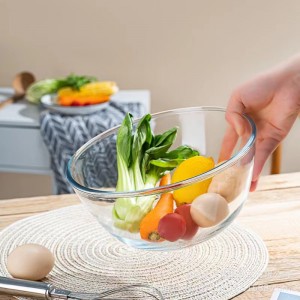 Circular Extra large transparent glass bowl washing cup container practical kitchen tools